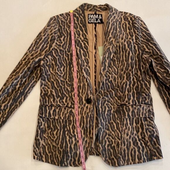 Pam and Gela Ocelot Leopard Blazer Size L - Picture 6 of 11